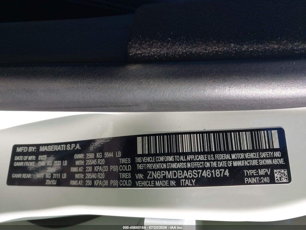 ZN6PMDBA6S7461874 2025 MASERATI GRECALE photo no. 9