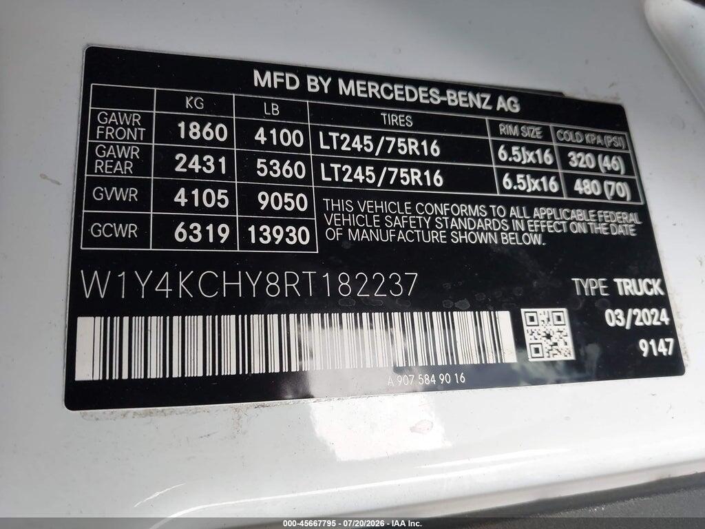 W1Y4KCHY8RT182237 2024 MERCEDES-BENZ SPRINTER 2500 photo no. 9