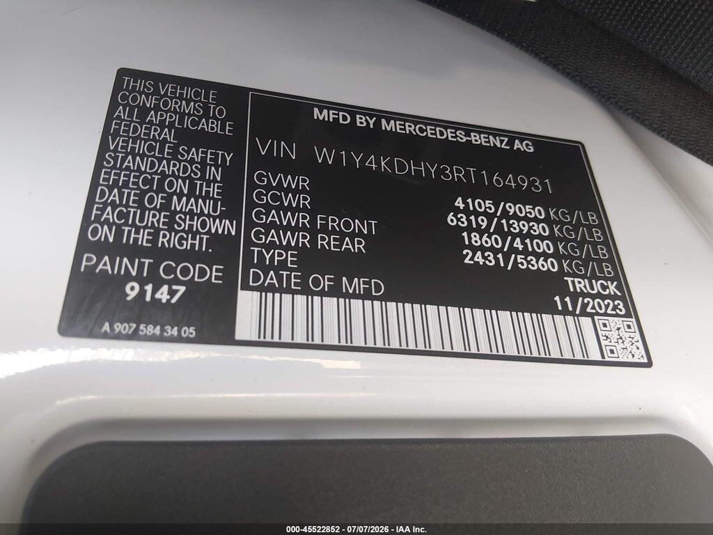 W1Y4KDHY3RT164931 2024 MERCEDES-BENZ SPRINTER 2500 photo no. 9