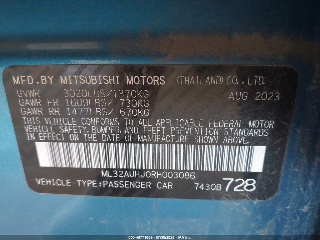 ML32AUHJ0RH003086 2024 MITSUBISHI MIRAGE photo no. 9