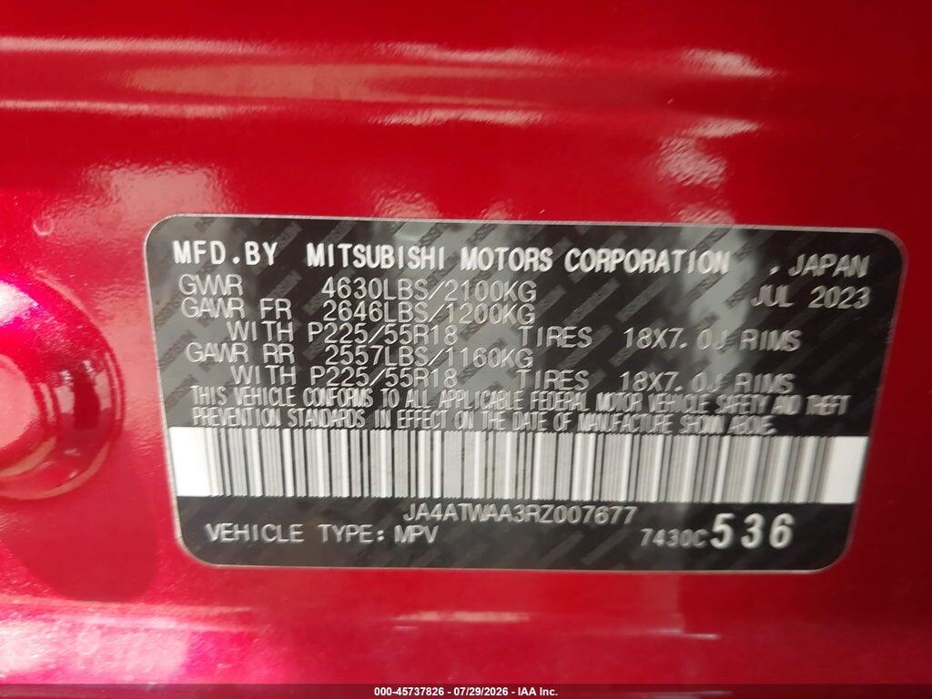 JA4ATWAA3RZ007677 2024 MITSUBISHI ECLIPSE CROSS photo no. 9