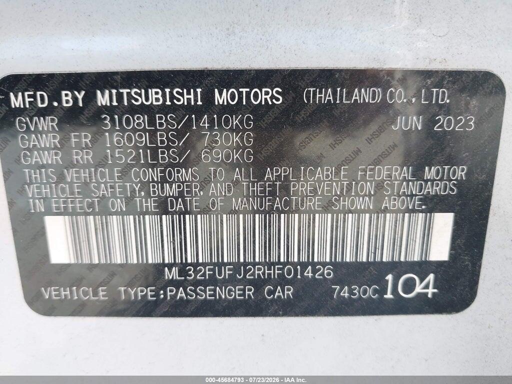ML32FUFJ2RHF01426 2024 MITSUBISHI MIRAGE G4 photo no. 9