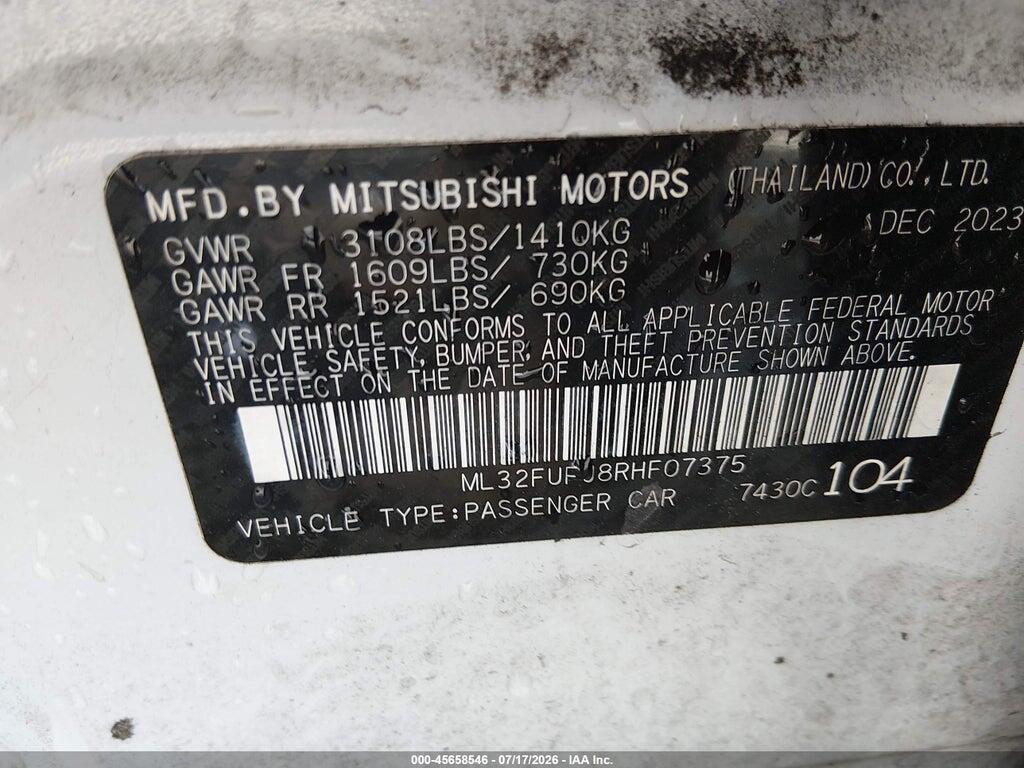 ML32FUFJ8RHF07375 2024 MITSUBISHI MIRAGE G4 photo no. 9
