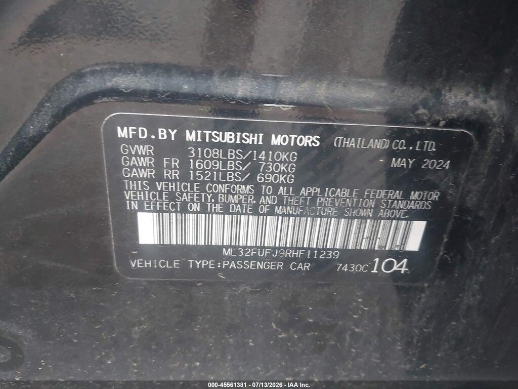 ML32FUFJ9RHF11239 2024 MITSUBISHI MIRAGE G4 photo no. 9