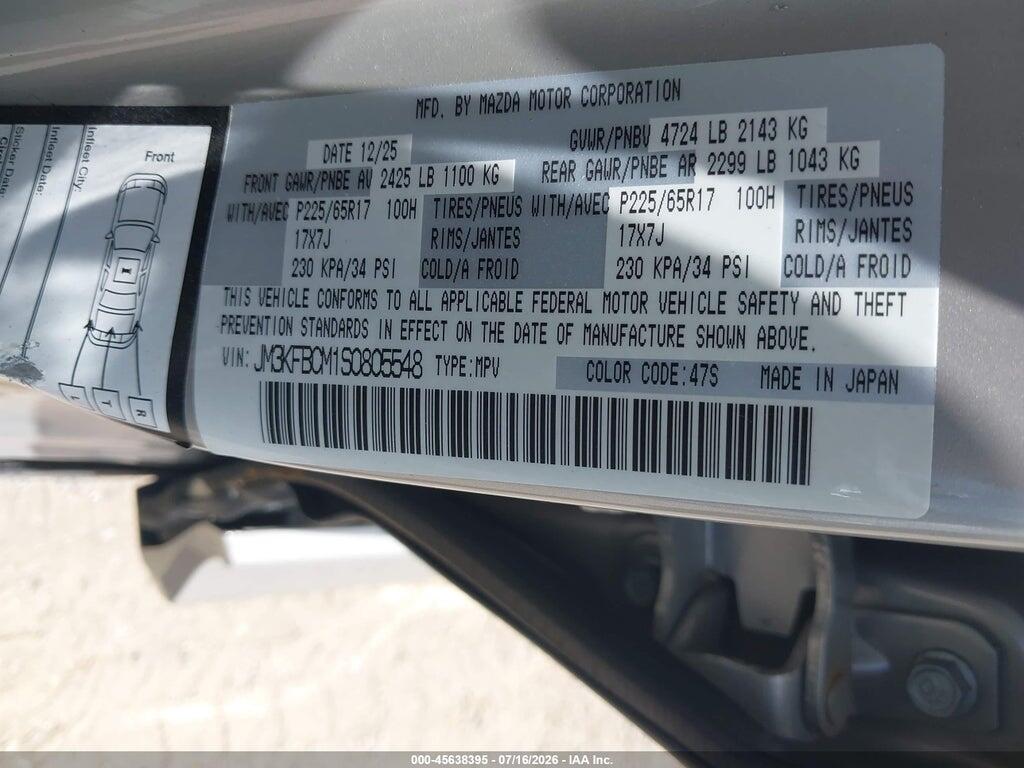 JM3KFBCM1S0805548 2025 MAZDA CX-5 photo no. 9