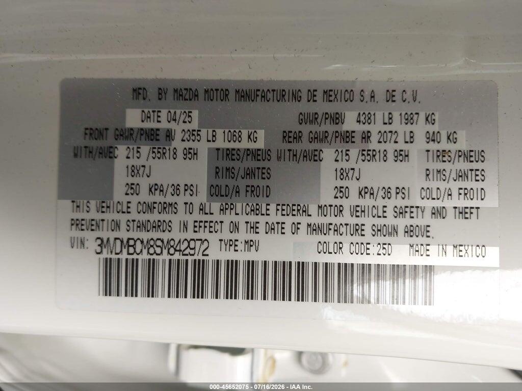3MVDMBCM8SM842972 2025 MAZDA CX-30 photo no. 9