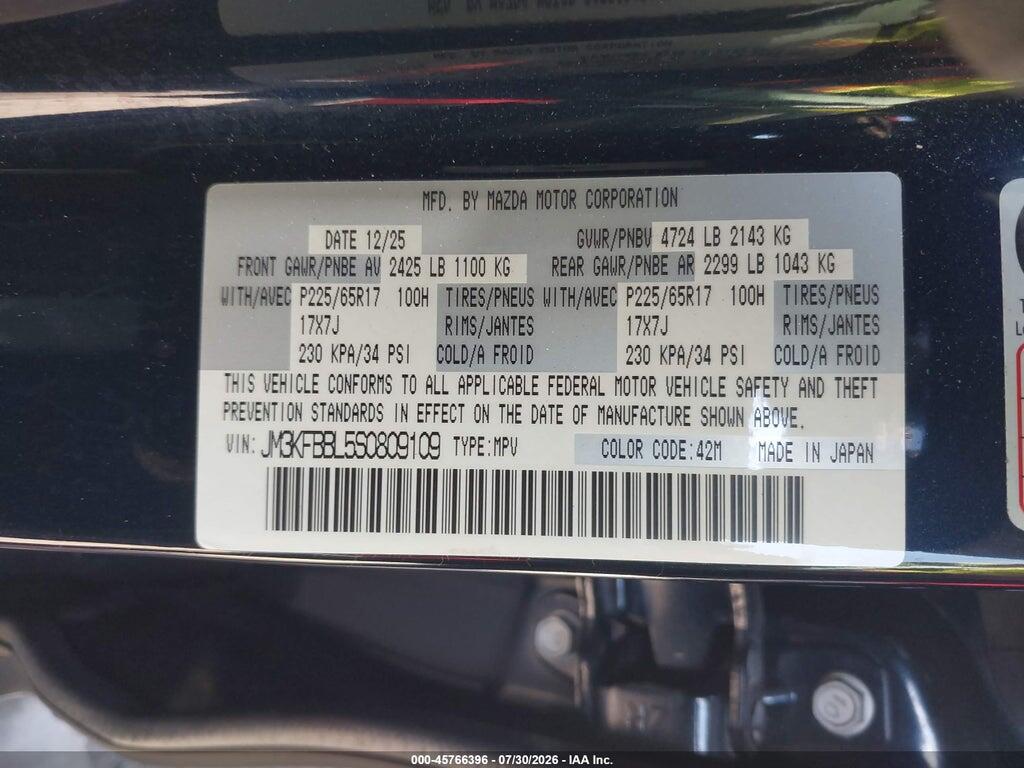 JM3KFBBL5S0809109 2025 MAZDA CX-5 photo no. 9