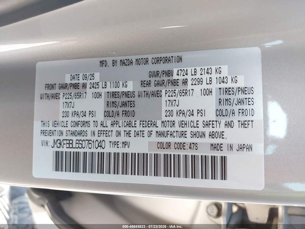 JM3KFBBL6S0761040 2025 MAZDA CX-5 photo no. 9