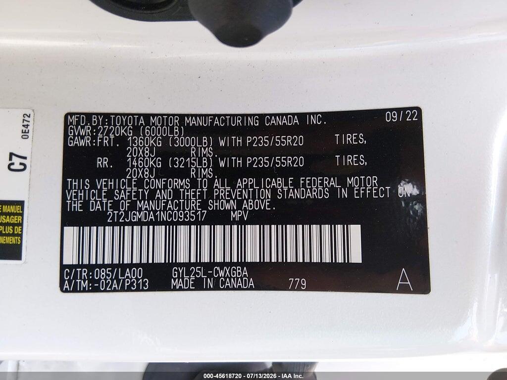 2T2JGMDA1NC093517 2022 LEXUS RX 450H photo no. 9