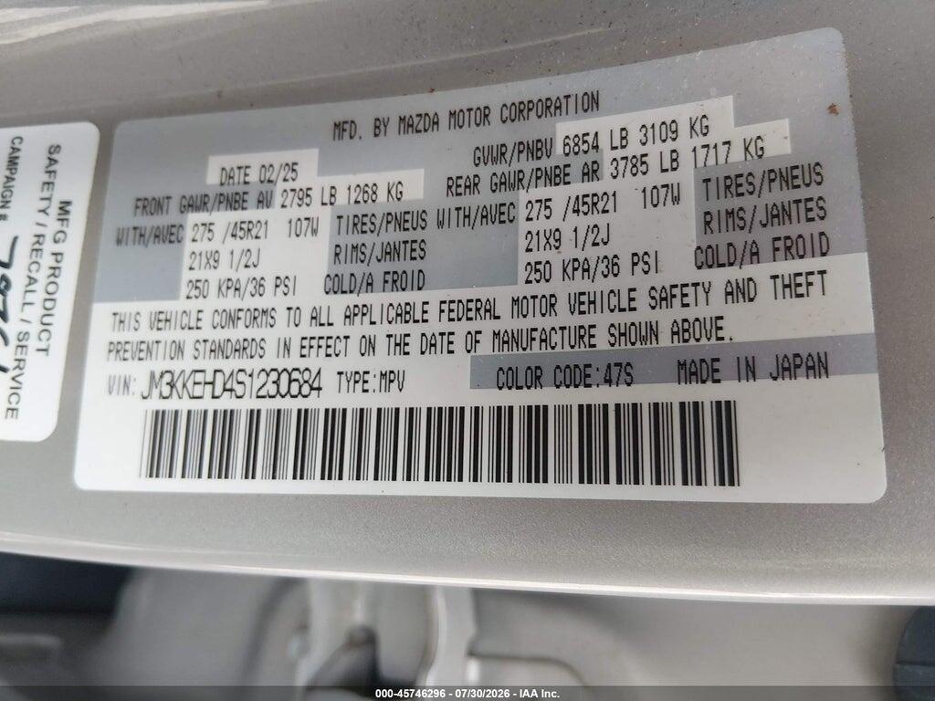 JM3KKEHD4S1230684 2025 MAZDA CX-90 photo no. 9