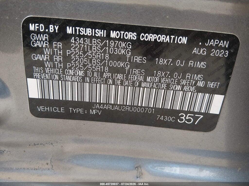JA4ARUAU2RU000701 2024 MITSUBISHI OUTLANDER SPORT photo no. 9