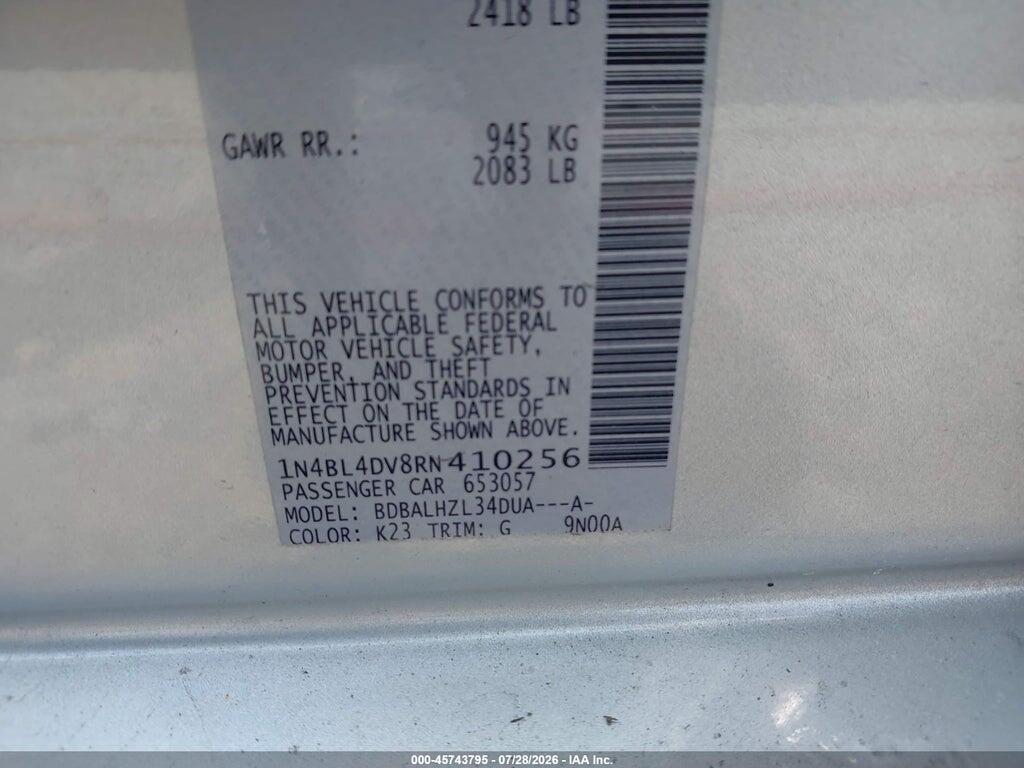 1N4BL4DV8RN410256 2024 NISSAN ALTIMA photo no. 9