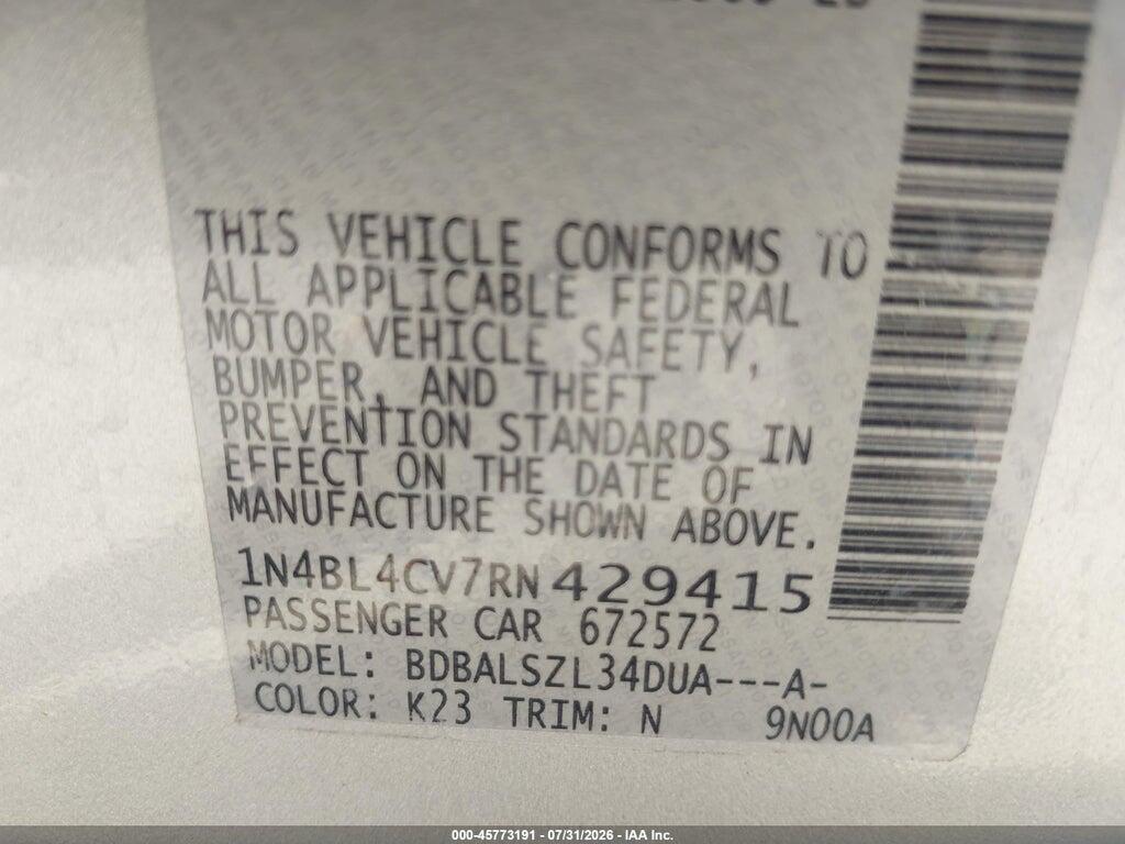 1N4BL4CV7RN429415 2024 NISSAN ALTIMA photo no. 9