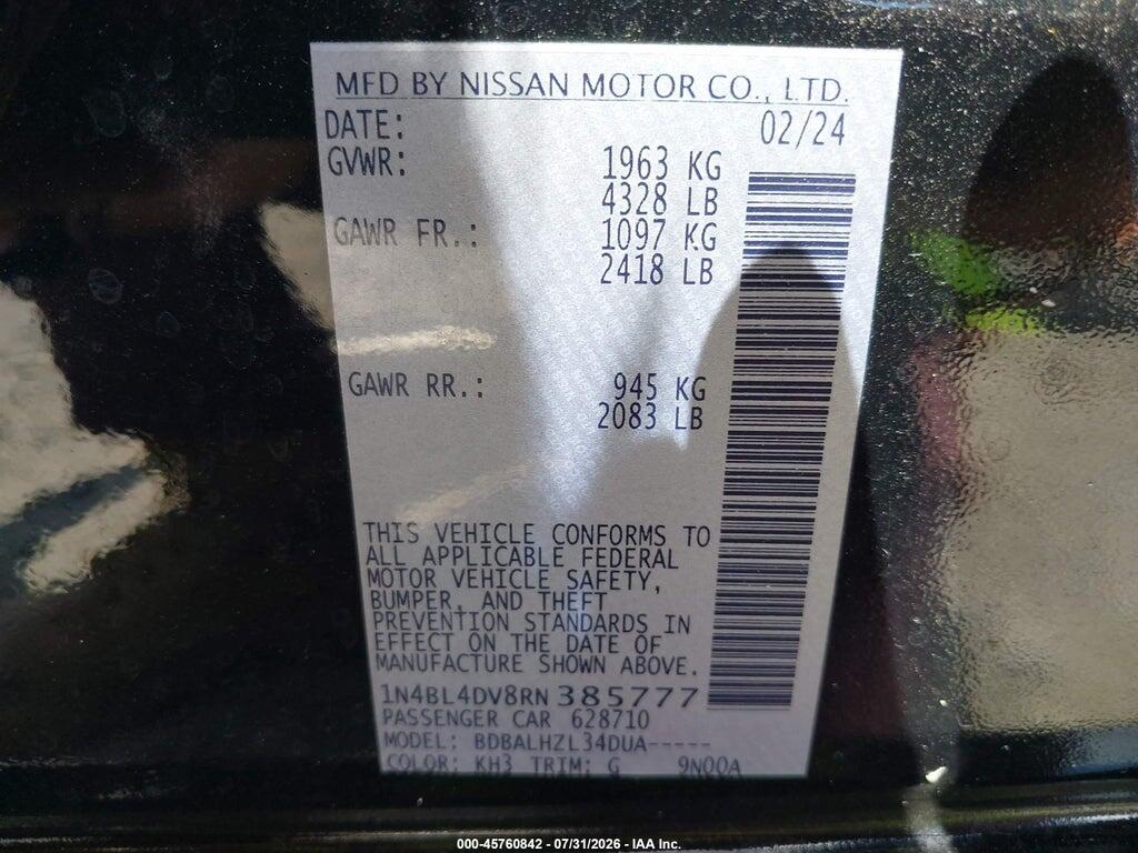 1N4BL4DV8RN385777 2024 NISSAN ALTIMA photo no. 9
