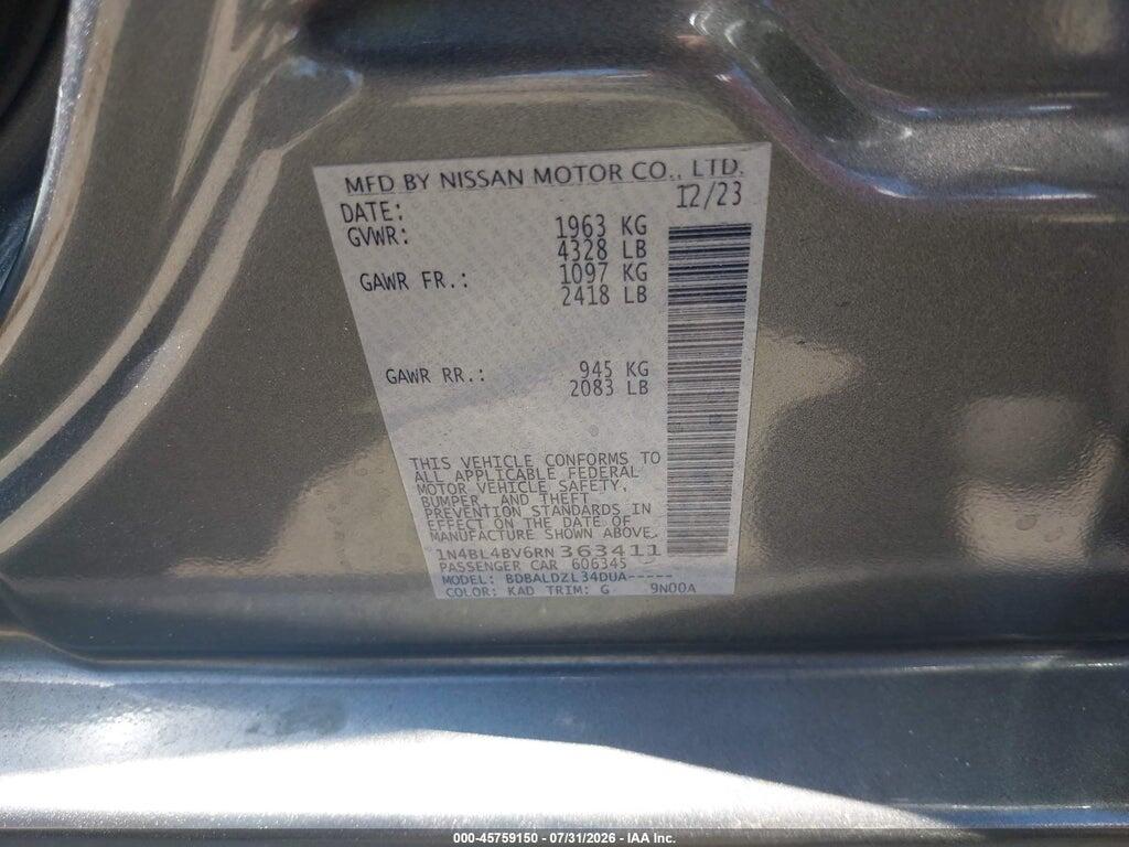 1N4BL4BV6RN363411 2024 NISSAN ALTIMA photo no. 9