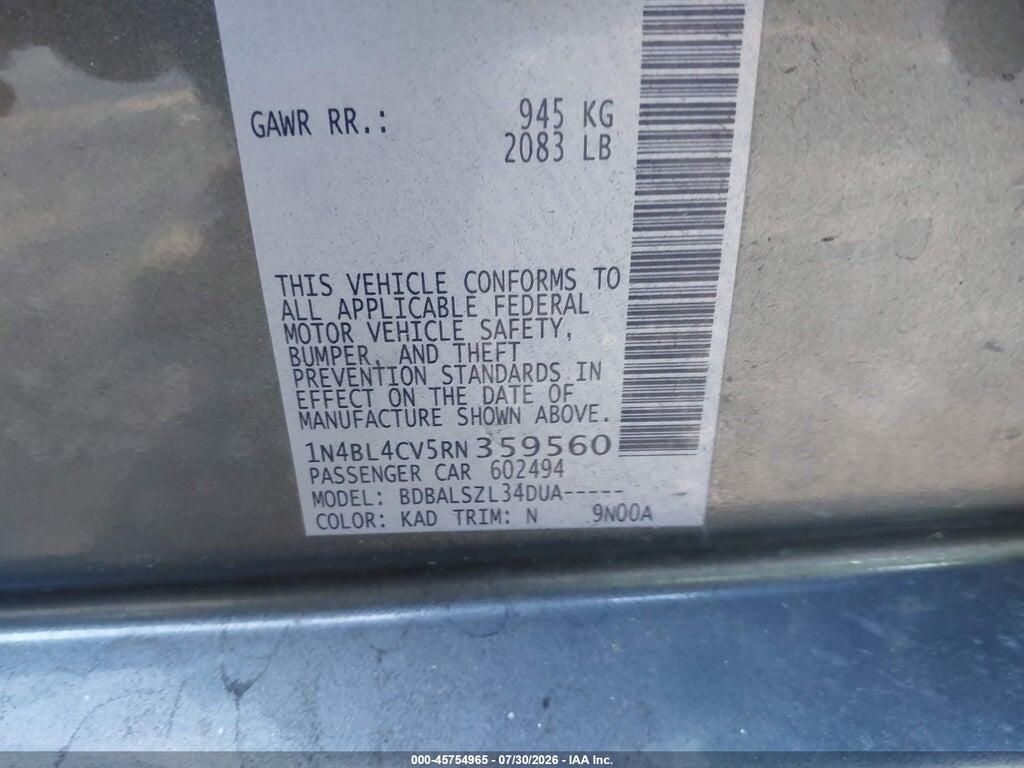 1N4BL4CV5RN359560 2024 NISSAN ALTIMA photo no. 9