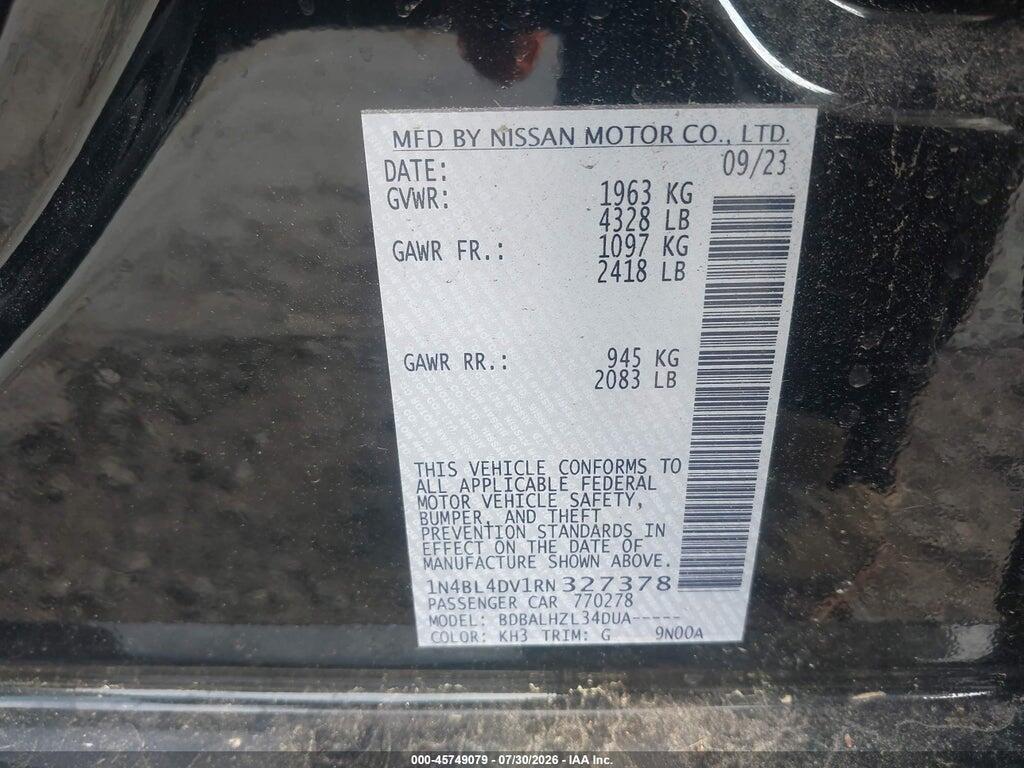 1N4BL4DV1RN327378 2024 NISSAN ALTIMA photo no. 9