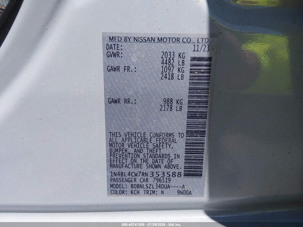 1N4BL4CW7RN353588 2024 NISSAN ALTIMA photo no. 9