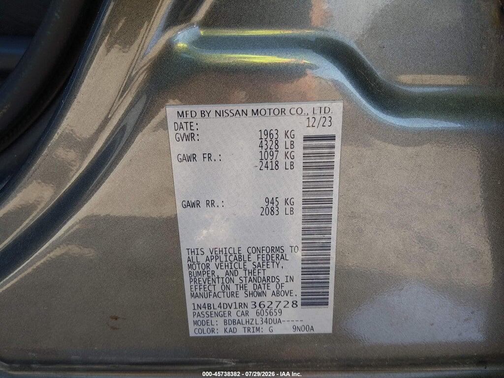 1N4BL4DV1RN362728 2024 NISSAN ALTIMA photo no. 9