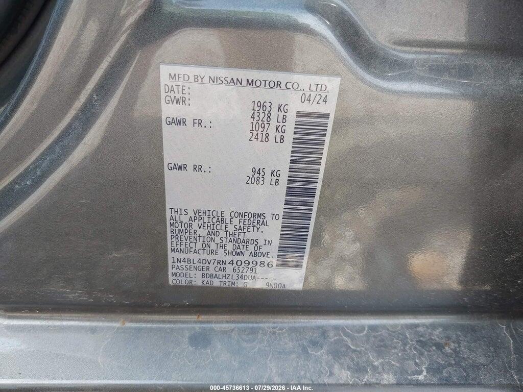 1N4BL4DV7RN409986 2024 NISSAN ALTIMA photo no. 9