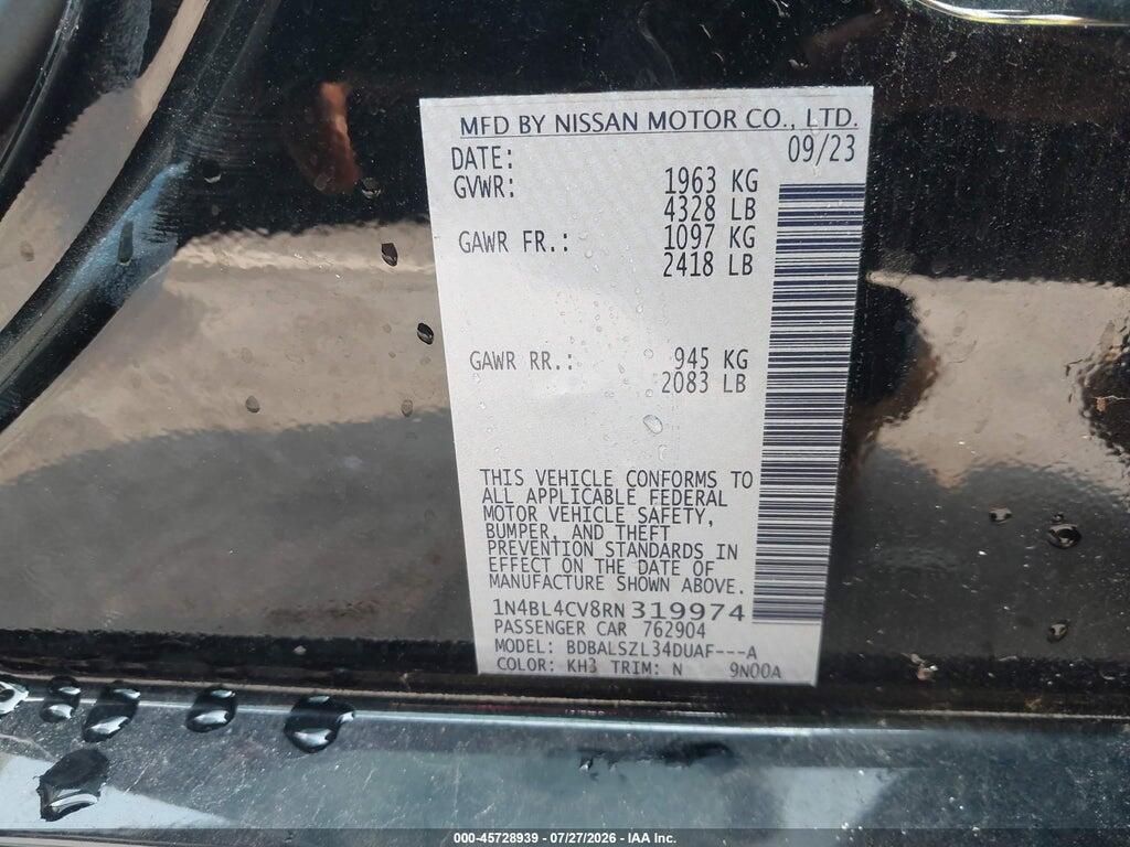 1N4BL4CV8RN319974 2024 NISSAN ALTIMA photo no. 9