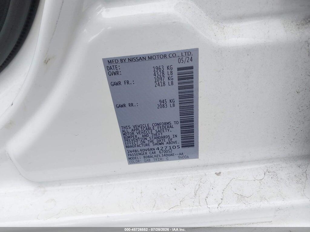1N4BL4DV6RN427105 2024 NISSAN ALTIMA photo no. 9