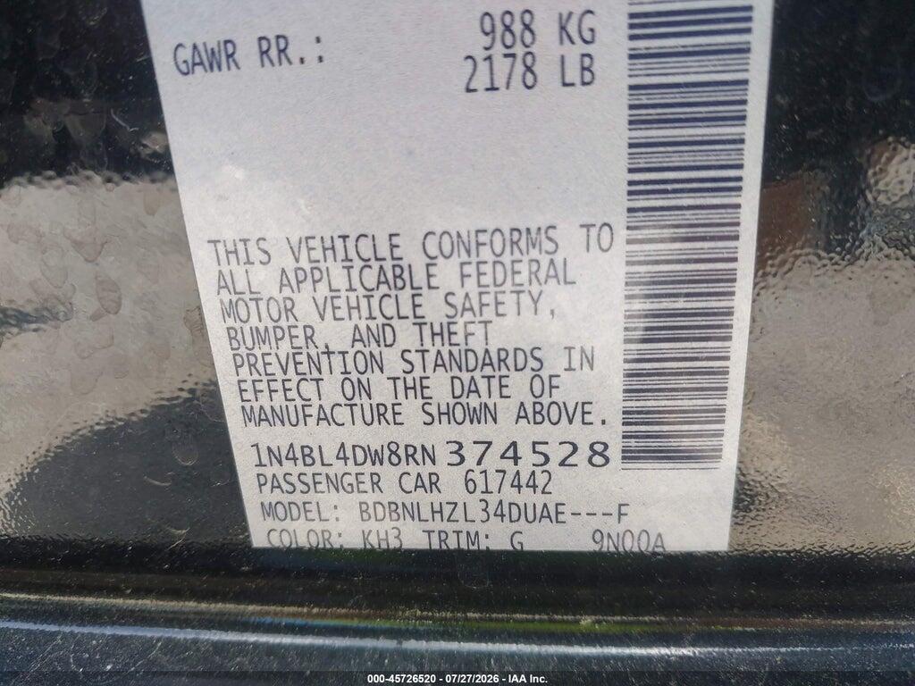 1N4BL4DW8RN374528 2024 NISSAN ALTIMA photo no. 9