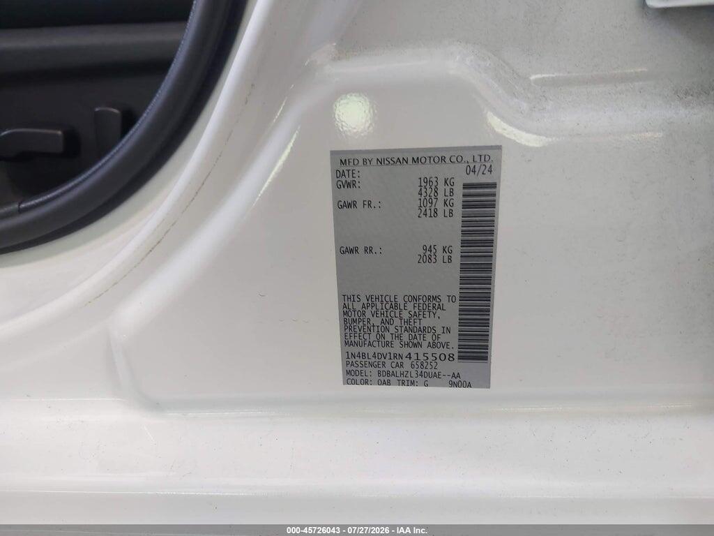 1N4BL4DV1RN415508 2024 NISSAN ALTIMA photo no. 9