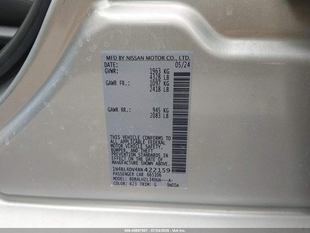 1N4BL4DV4RN422159 2024 NISSAN ALTIMA photo no. 9