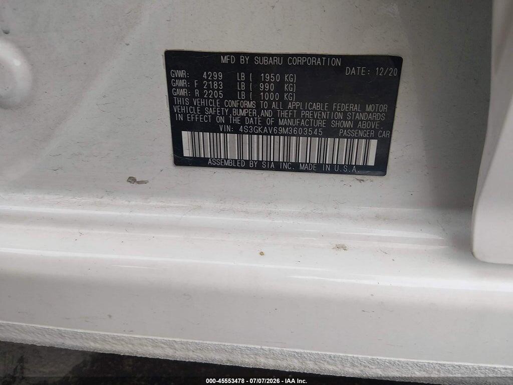4S3GKAV69M3603545 2021 SUBARU IMPREZA photo no. 9