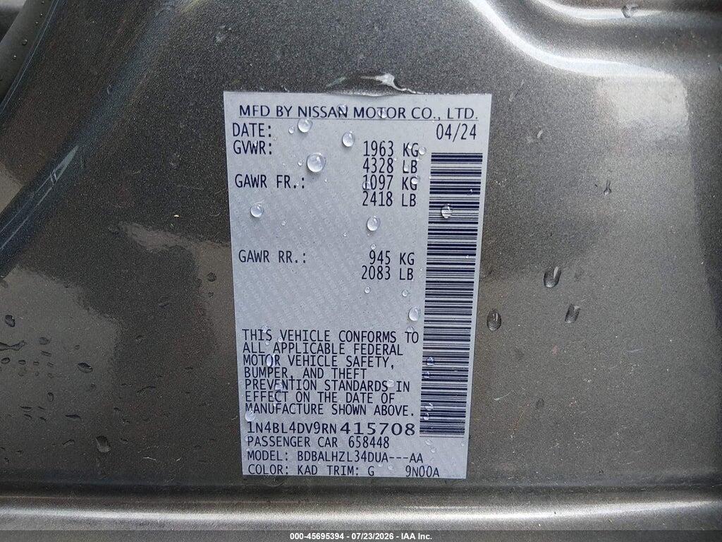 1N4BL4DV9RN415708 2024 NISSAN ALTIMA photo no. 9