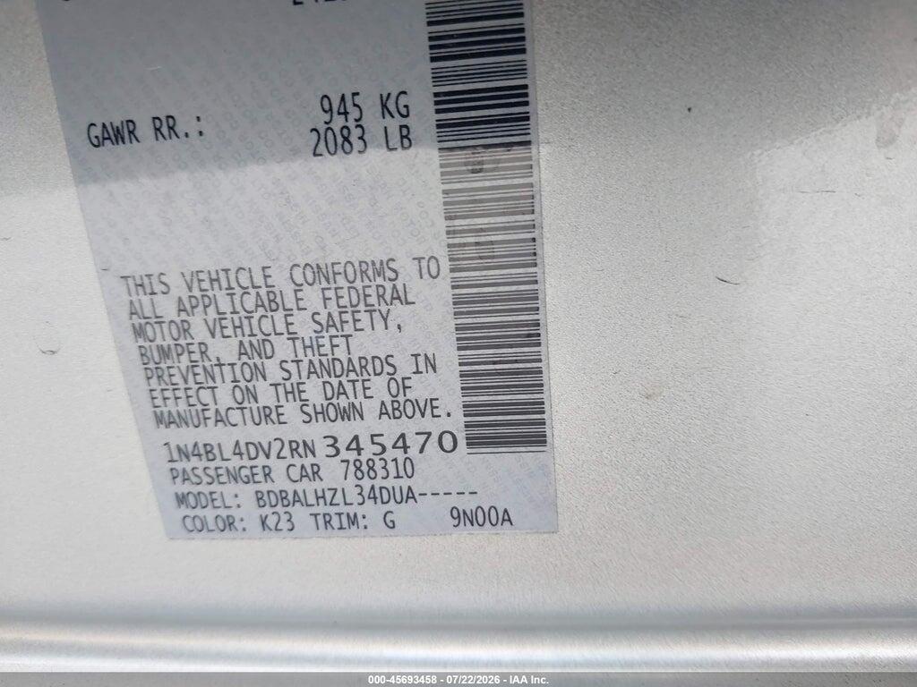 1N4BL4DV2RN345470 2024 NISSAN ALTIMA photo no. 9