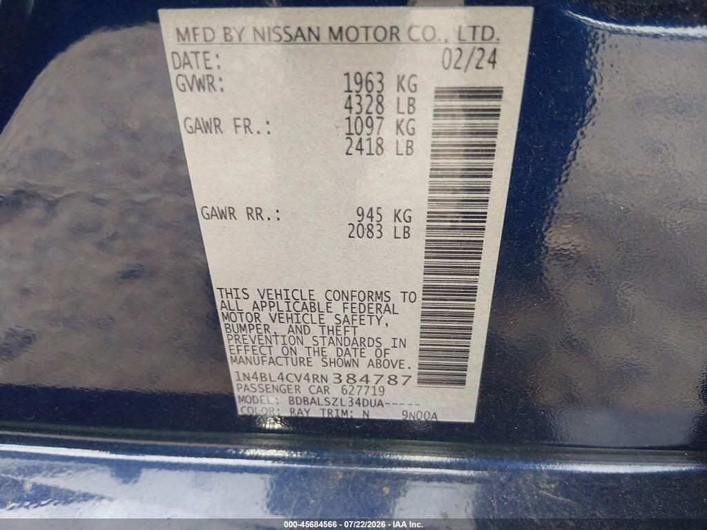 1N4BL4CV4RN384787 2024 NISSAN ALTIMA photo no. 9