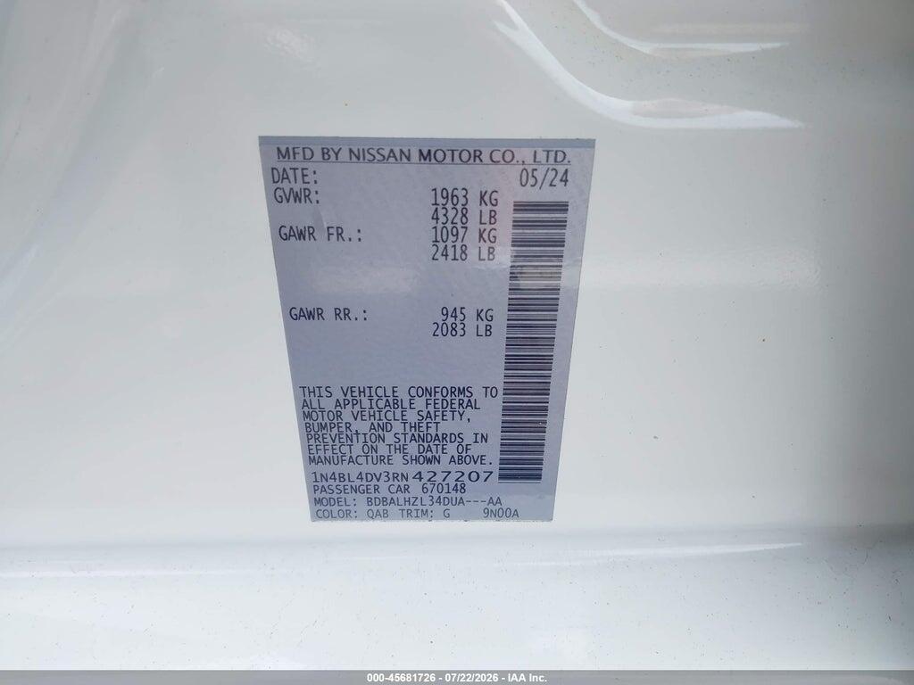 1N4BL4DV3RN427207 2024 NISSAN ALTIMA photo no. 9