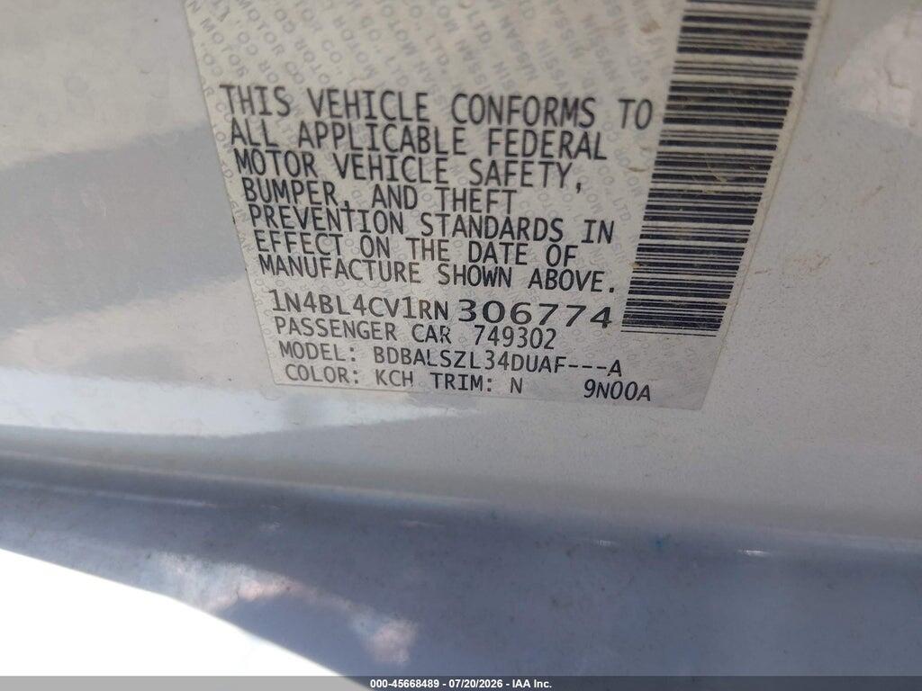 1N4BL4CV1RN306774 2024 NISSAN ALTIMA photo no. 9