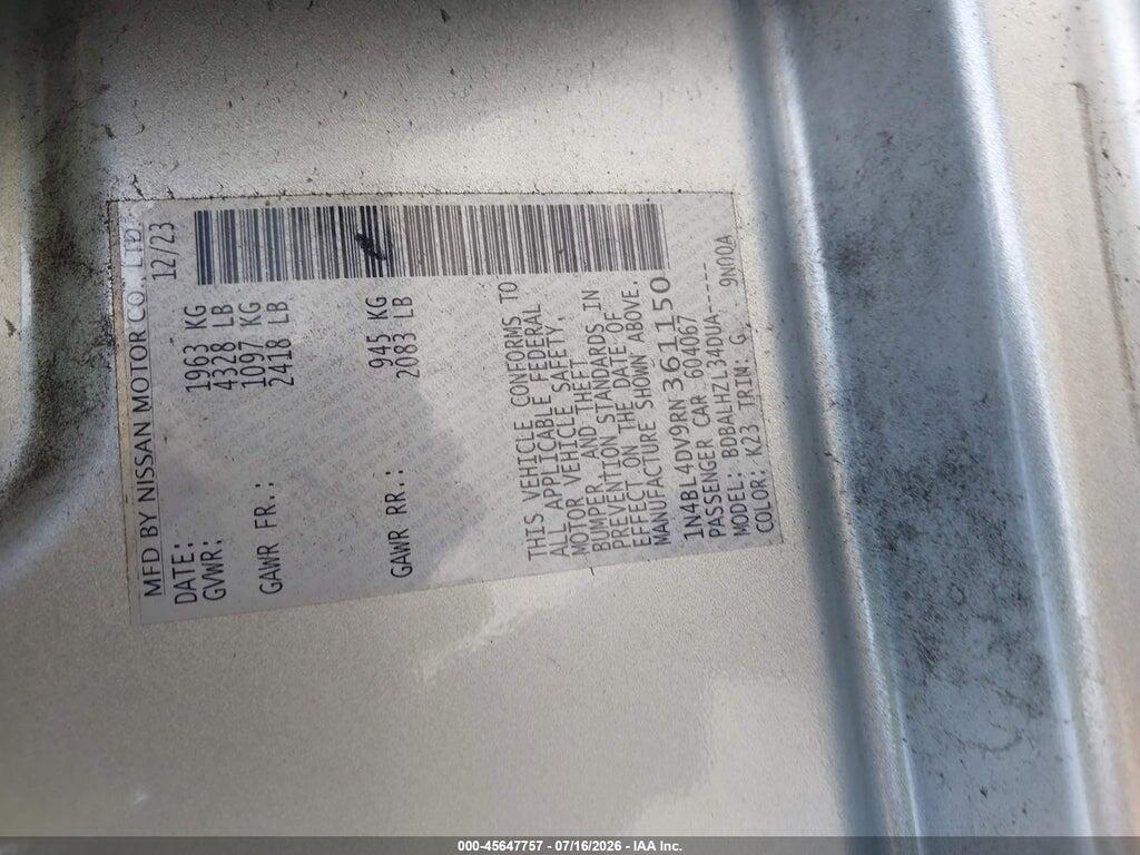 1N4BL4DV9RN361150 2024 NISSAN ALTIMA photo no. 9