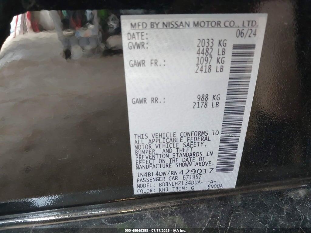 1N4BL4DW7RN429017 2024 NISSAN ALTIMA photo no. 9