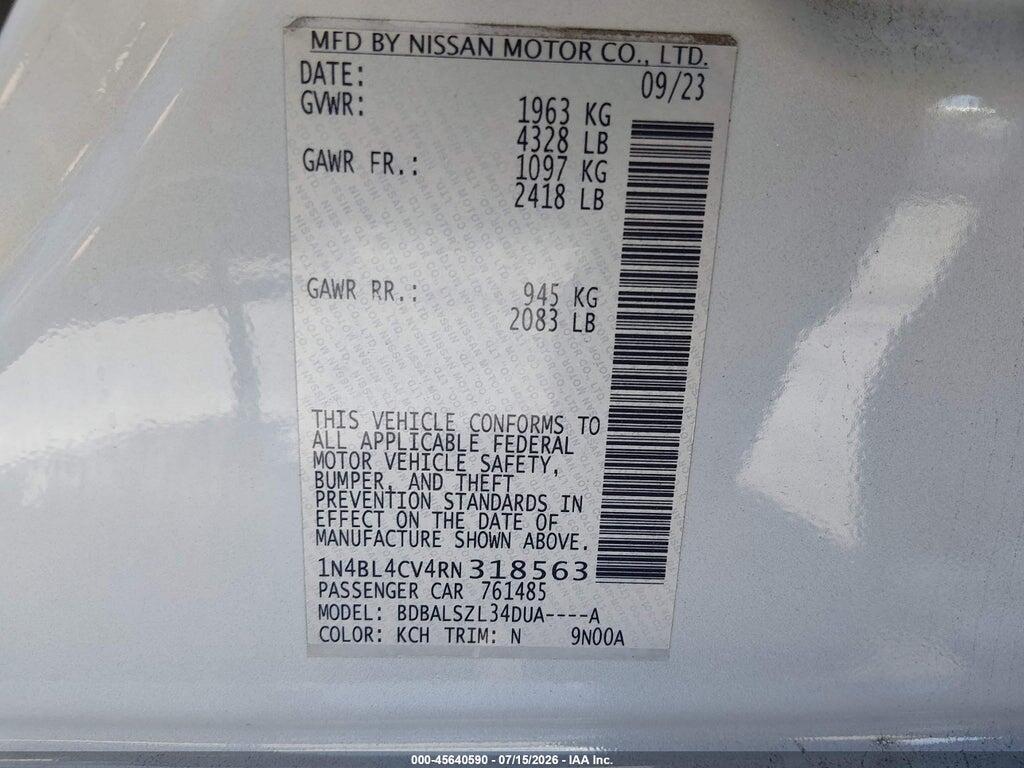 1N4BL4CV4RN318563 2024 NISSAN ALTIMA photo no. 9