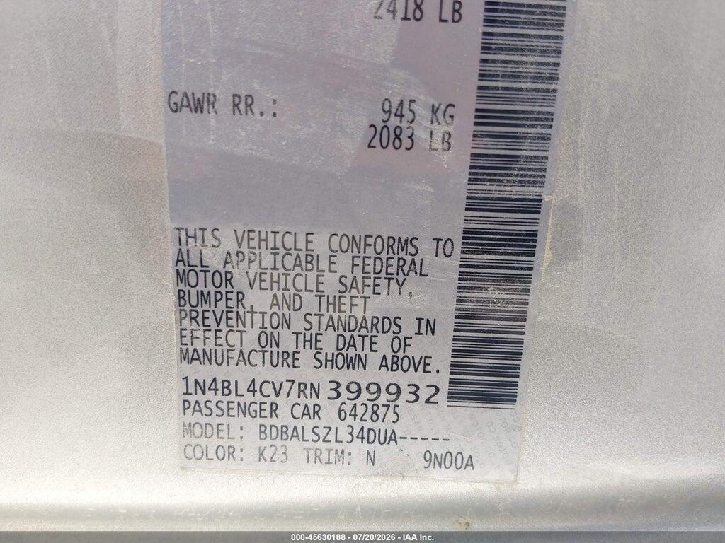 1N4BL4CV7RN399932 2024 NISSAN ALTIMA photo no. 9