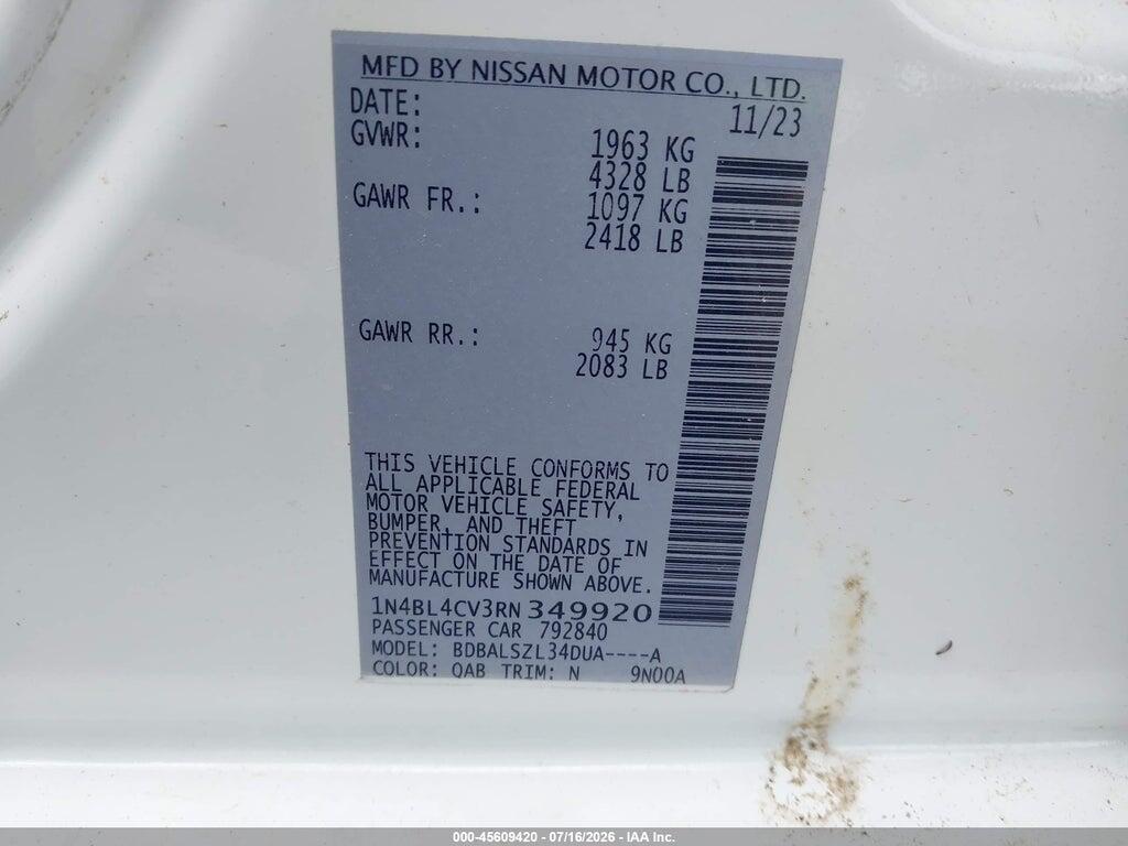 1N4BL4CV3RN349920 2024 NISSAN ALTIMA photo no. 9