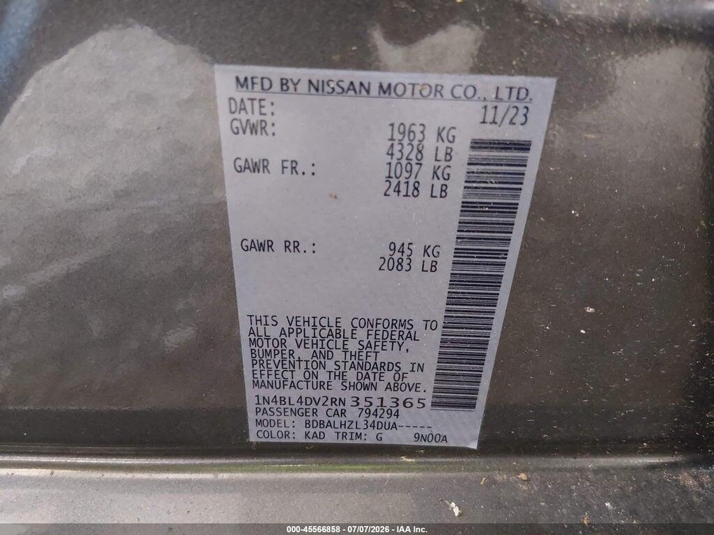 1N4BL4DV2RN351365 2024 NISSAN ALTIMA photo no. 9