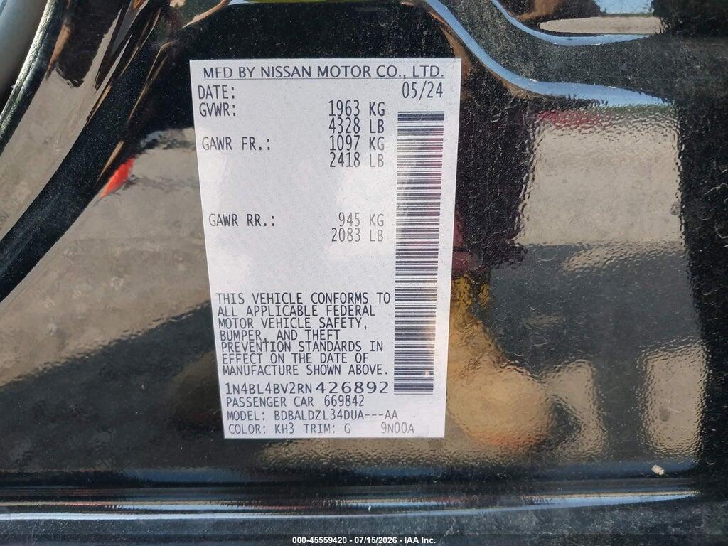 1N4BL4BV2RN426892 2024 NISSAN ALTIMA photo no. 9