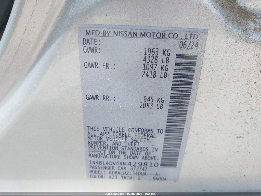 1N4BL4DV4RN429810 2024 NISSAN ALTIMA photo no. 9