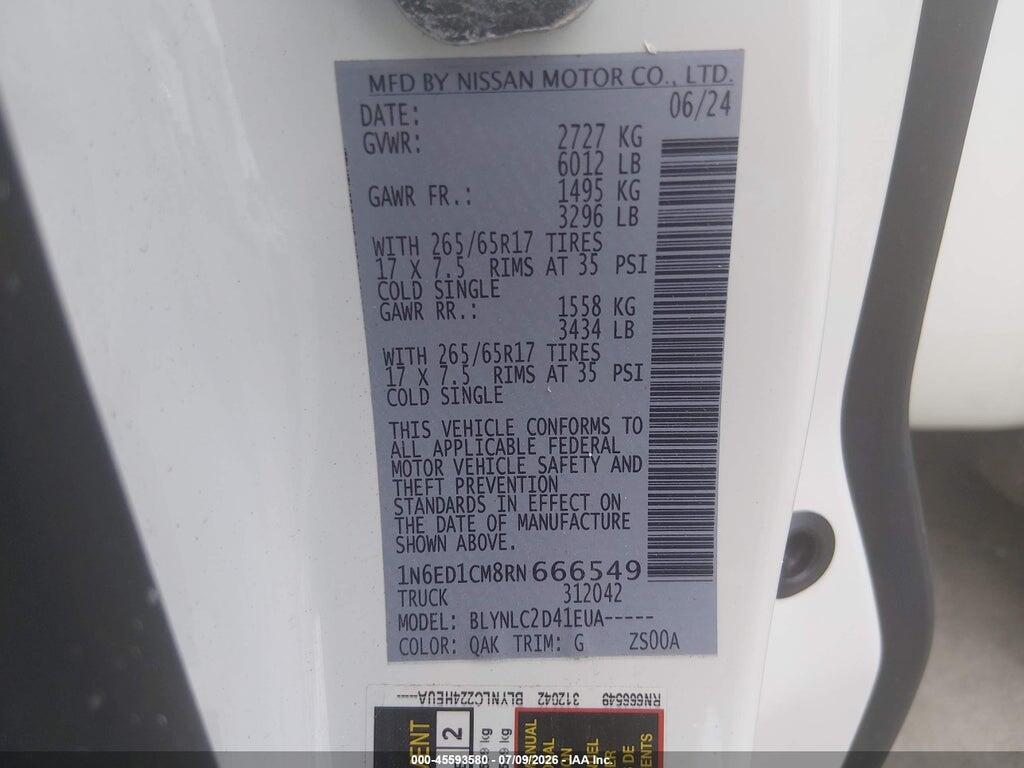 1N6ED1CM8RN666549 2024 NISSAN FRONTIER photo no. 9