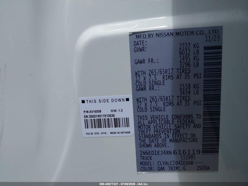1N6ED1EJ4RN616119 2024 NISSAN FRONTIER photo no. 9