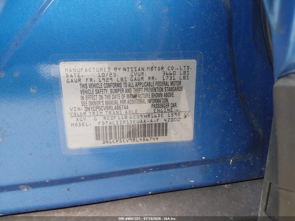 3N1CP5CV9RL486744 2024 NISSAN KICKS photo no. 9