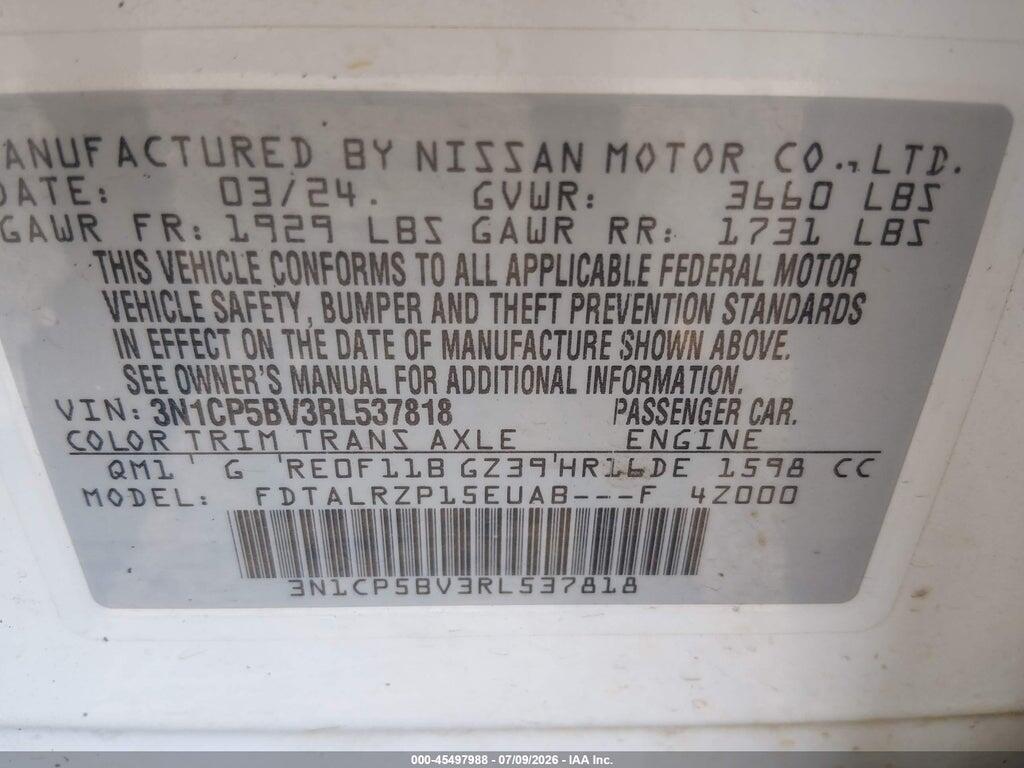3N1CP5BV3RL537818 2024 NISSAN KICKS photo no. 9