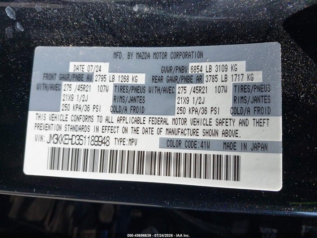JM3KKEHD3S1189948 2025 MAZDA CX-90 photo no. 9