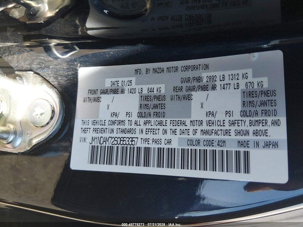 JM1NDAM72S0653357 2025 MAZDA MX-5 MIATA RF photo no. 9