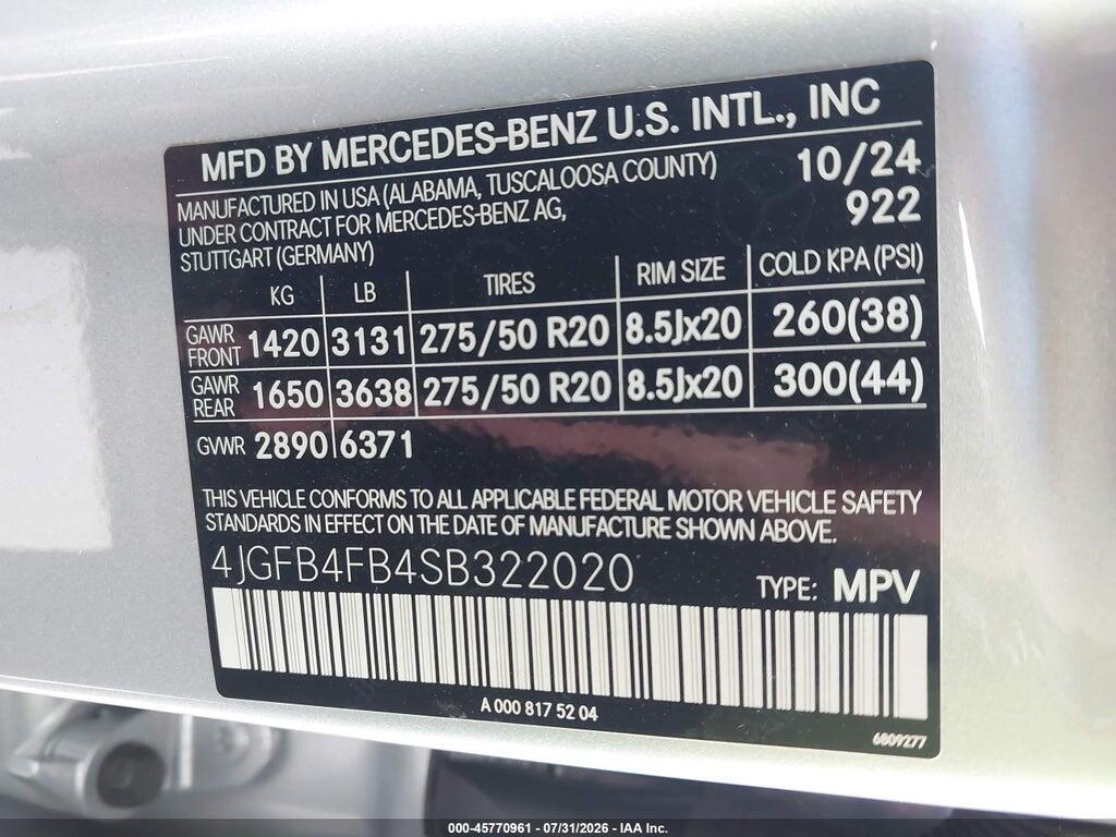 4JGFB4FB4SB322020 2025 MERCEDES-BENZ GLE 350 photo no. 9